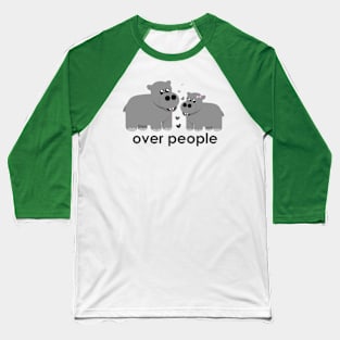 Hippos Over People Baseball T-Shirt